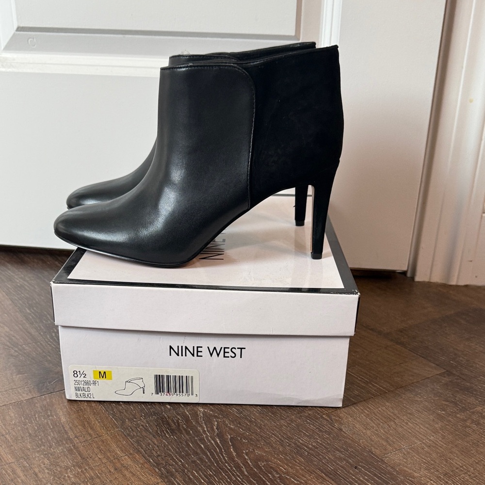 Nine West Black Heeled Ankle Boots